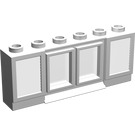 LEGO Wit Classic Venster 1 x 6 x 2 met Shutters (Oud type) Verlengde lip met glas