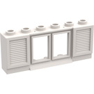 LEGO White Classic Window 1 x 6 x 2 with Shutters (old type) Extended Lip without Glass