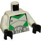 LEGO White Clone Trooper Episode 3 Seige Battalion With Green Markings Torso (973 / 73403)