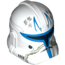 LEGO White Clone Trooper Helmet (Phase 2) with Blue and Tan Markings (11217 / 13651)