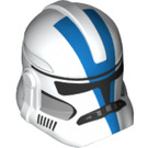 LEGO Weiß Clone Trooper Helm (Phase 2) mit Blau Streifen (11217 / 68713)