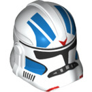 LEGO Weiß Clone Trooper Helm (Phase 2) mit Blau Streifen und Rot Markierungen (11217 / 68717)