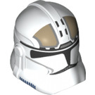 LEGO Bianco Clone Trooper Casco (Phase 2) con Beige scuro Gunner Marcature (11217 / 33469)