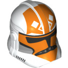 LEGO Weiß Clone Trooper Helm (Phase 2) mit Orange und Weiß (11217 / 68675)