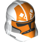 LEGO White Clone Trooper Helmet (Phase 2) with Orange and White (11217 / 68675)
