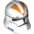 LEGO Wit Clone Trooper Helm (Phase 2) met Oranje Top Markeringen (11217 / 16919)