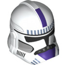 LEGO Blanco Clone Trooper Casco (Phase 2) con Morado Marcas (1557 / 11217)