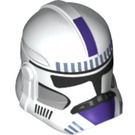 LEGO Weiß Clone Trooper Helm (Phase 2) mit Purple Markings (1557 / 11217)