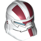 LEGO White Clone Trooper Helmet (Phase 2) with Red, Black, and Blue Jek-14 Pattern (11217 / 14553)