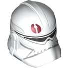 LEGO Weiß Clone Trooper Helm (Phase 2) mit rot Kreis (11217 / 15782)