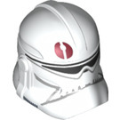 LEGO Weiß Clone Trooper Helm (Phase 2) mit Rot Kreis (11217 / 15782)