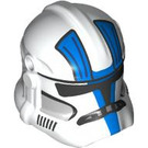 LEGO White Clone Trooper Helmet with Holes with Blue Stripes and Gray (11217 / 100512)