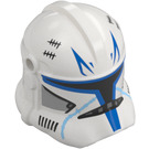 LEGO White Clone Trooper Helmet with Holes with Captain Rex Blue Markings (11217 / 104618)