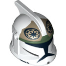 LEGO Weiß Clone Trooper Helm mit Löcher mit Clone Gunner Muster (61189 / 85039)
