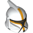 LEGO White Clone Trooper Helmet with Holes with Commander Orange Stripe (61189 / 79912)