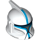 LEGO Weiß Clone Trooper Helm mit Löcher mit Dunkles Azur Streifen (20198 / 61189)