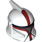 LEGO Wit Clone Trooper Helm met Gaten met Donkerrood Markeringen (14330 / 61189)