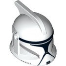 LEGO Weiß Clone Trooper Helm mit Löcher mit Grau Markings und Schwarz Visier (12747 / 37832)