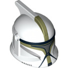 LEGO Weiß Clone Trooper Helm mit Löcher mit Olive Green Markings for Clone Trooper Sergeant (12781 / 61189)