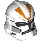 LEGO White Clone Trooper Helmet with Holes with Orange 212th Attack Battalion Markings (11217 / 100650)