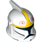 LEGO Weiß Clone Trooper Helm mit Löcher mit Gelb Clone Pilot Muster (61189 / 63150)
