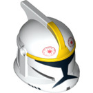 LEGO Blanc Clone Trooper Casque avec des trous avec Jaune Clone Pilote Paterne (61189 / 63150)