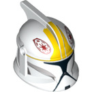 LEGO Weiß Clone Trooper Helm mit Löcher mit Gelb Marking (14344 / 61189)