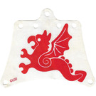 LEGO White Cloth Sail 12 x 10 with Red Flying Dragon Pattern