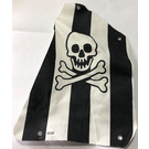 LEGO White Cloth Sail 2 with Black Stripes, Skull and Crossbones Pattern