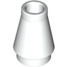 LEGO White Cone 1 x 1 without Top Groove (4589)