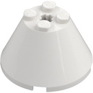 LEGO White Cone 4 x 4 x 2 with Axle Hole (3943)