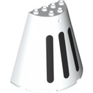 LEGO White Cone 8 x 4 x 6 Half with black stripes (47543 / 67892)