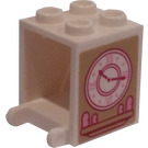LEGO Weiß Container 2 x 2 x 2 mit Clock und Shelf Aufkleber mit versenkten Bolzen (4345)