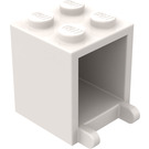 LEGO blanc Récipient 2 x 2 x 2 avec des tenons pleins (4345)