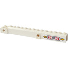 LEGO White Crane Arm Outside with Pegholes with Arrows and Label with "12T" on Both Sides Sticker (57779)