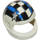 LEGO Blanc Crash Casque avec Checkered Paterne et Bande (2446)