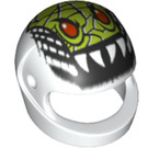 LEGO White Crash Helmet with Lime Head with Teeth (2446 / 99532)