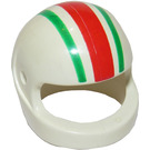 LEGO Bianco Crash Casco con Rosso e Verde Lines (2446)