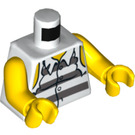 LEGO Wit Criminal Torso met Prison Strepen en Ripped Sleeves (973 / 76382)