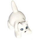 LEGO White Crouching Cat with Blue Eyes (6251)