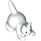LEGO White Crouching Cat with Small Round Eyes (6251 / 21385)