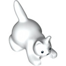 LEGO Bianco Crouching Gatto con Piccolo Rotondo Occhi (6251 / 21385)