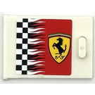 LEGO White Cupboard 2 x 3 x 2 Door with Checkered Flag and Ferrari Logo (Left) Sticker (4533)