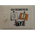LEGO White Cupboard 2 x 3 x 2 Door with 'EVIDENCE' Sticker (4533)