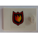 LEGO White Cupboard 2 x 3 x 2 Door with Fire Logo (Right) Sticker (4533)