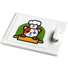 LEGO Wit Kast 2 x 3 x 2 Deur met Rolling Pin, Hoed, Kat Sticker (4533)