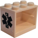 LEGO Wit Kast 2 x 3 x 2 met EMT Star of Life Sticker met volle noppen (4532)