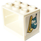 LEGO White Cupboard 2 x 3 x 2 with Oven Mitt Sticker with Recessed Studs (92410)
