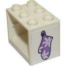 LEGO blanc Armoire 2 x 3 x 2 avec Purple oven mitt Autocollant avec tenons encastrés (92410)