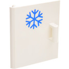 LEGO White Cupboard Door 4 x 4 x 4 with Blue Snowflake Sticker (6196)